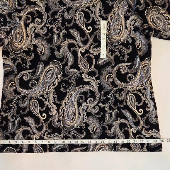 NWT - Croft & Barrow Classic Long Sleeve Paisley Print 100% Cotton Tee – Size 1X - Picture 4 of 11